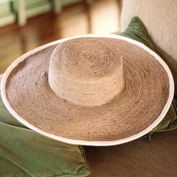 Brunna.co Lolo Wide-brim Jute Boater Hat in Natural Beige Retail $110 NWT - Picture 3 of 4